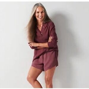 Athleta Calm Cool Shorts Womens XS Mauve Elastic Waist Cooling NWT